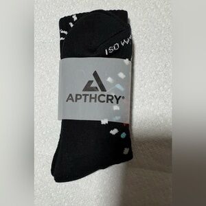 NWT APTHCRY Men's Crew Socks Black